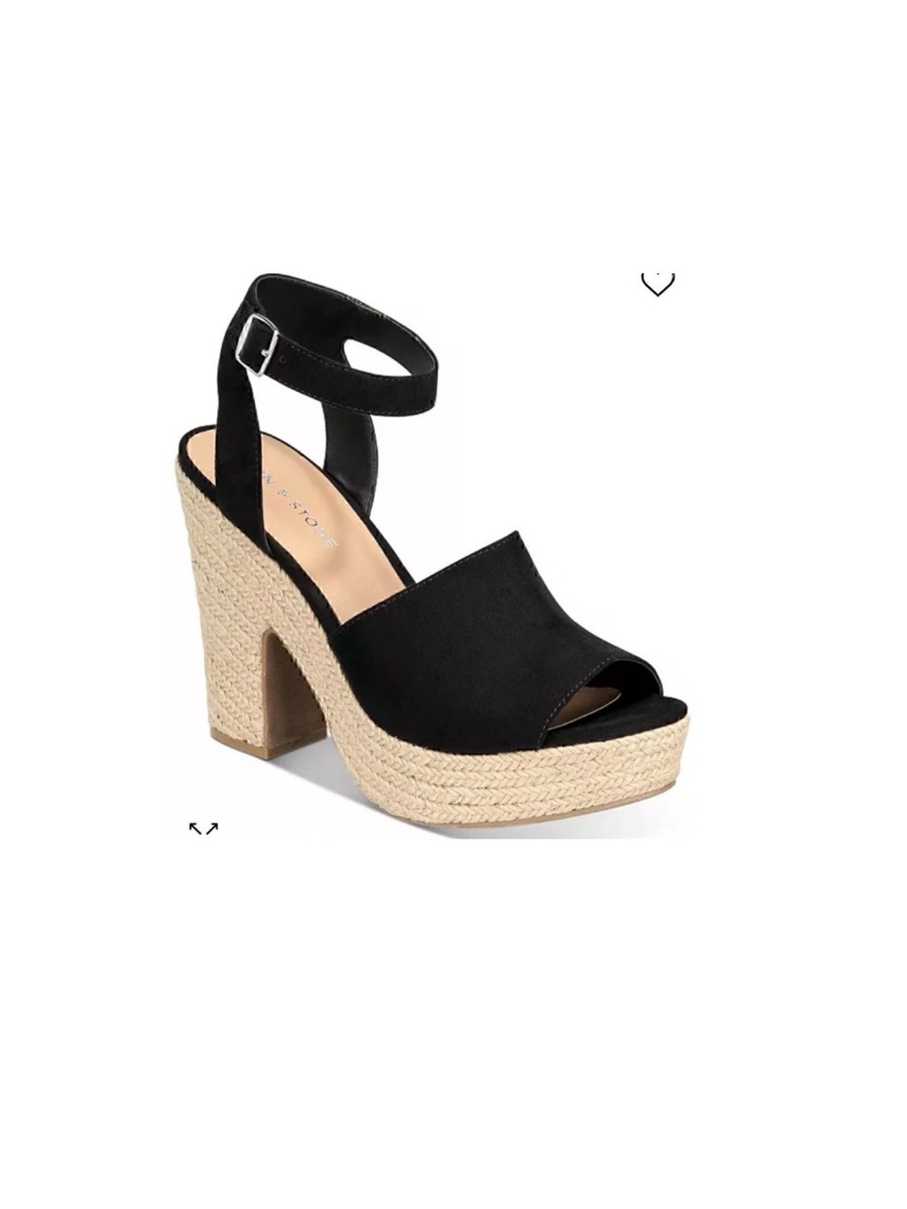 New Sand and Stone 9.5 Black Platform Espadrilles